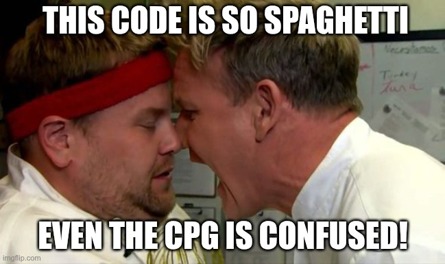 Spaghetti code meme